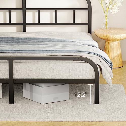 HAOARA Heavy Duty King Bed Frame with Headboard Footboard/Quiet and Anti-Slip/Metal Platform Bed Frame No Box Spring Needed/Sturdy Steel Support/Easy Assembly