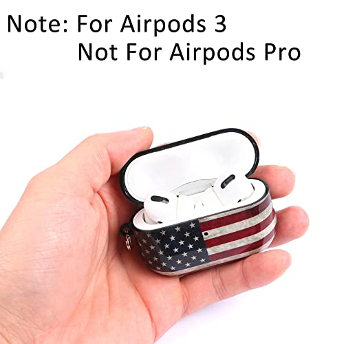 ROLEES for Airpods Pro 2nd Generation Case Cover,Cute Accessories Protective Hard Case Cover Portable & Shockproof Women Girls Men with Keychain/Strap for Airpods 2nd Charging Case(American Flag)