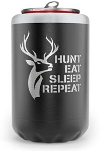 soho can cooler gift for men hunting lovers, insulated for 12oz standard beer or soda can, tumbler for christmas 2022 / birthday gifts " hunt eat sleep repeat" (gift boxed)