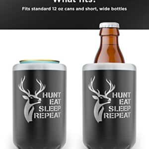 SoHo Can Cooler Gift for Men Hunting Lovers, Insulated for 12oz Standard Beer or Soda Can, Tumbler for Christmas 2022 / Birthday Gifts " Hunt Eat Sleep Repeat" (Gift Boxed)