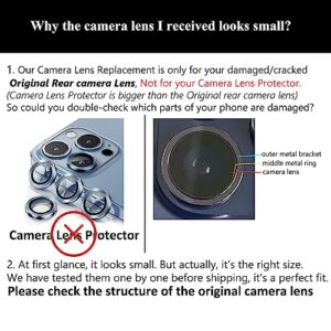 LOZOP Rear Camera Lens Glass Replacement with Adhesive Pre-Installed Compatible for iPhone 13 Pro / 13 Pro Max (3 Pieces/Set) with Repair Tools and Installation Manual