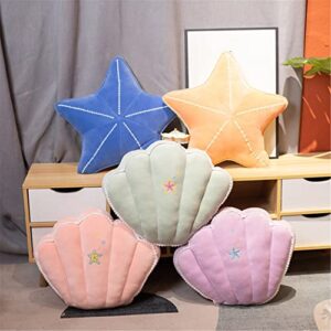 LICHENHAO Starfish Shell Pillow for Floor, Sofa, Reading Cushion (Orange, 19.6in)