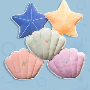 LICHENHAO Starfish Shell Pillow for Floor, Sofa, Reading Cushion (Orange, 19.6in)