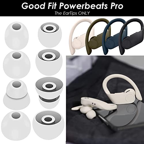 Replacement Ear Tips TEEMADE Silicone Earbuds Buds Set for Powerbeats Pro Beats Flex and Beats X Wireless Earphone Headphones,16 Pieces (Ivory)