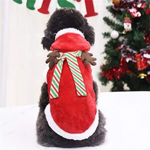 Dog Jacket with Leash Ring Cute Small Cat Dog Christmas Clothes Dog Pet Dress Medium-Sized Up Day Pet Pet Clothes Dog Girl Clothes Christmas for Large Dogs (Red, XS)