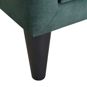 Merax Nightstand Green Modern Upholstered 2 Drawers Velvet Bedside End Table with Knobs for for Kids Women Men
