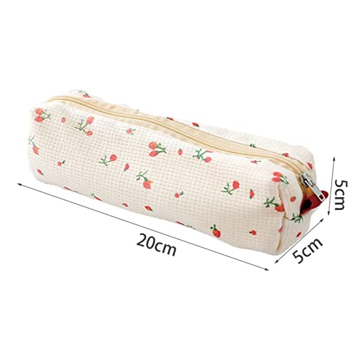 MOZXIRZ 2 Pcs Cute Pencil Case/ Pouch, Pencil Bag/Case Holder Floral Pen Holder Cosmetic Makeup Bag for Women (2Pcs Soft Flower)