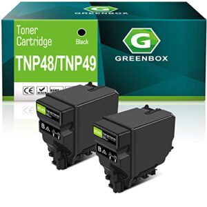 greenbox compatible tnp48 tnp49 toner cartridge replacement for konica tnp48 tnp49 for minolta bizhub c3351 c3851fs c3350 c3850 c3850fs c3350 c3850 c3850fs printer a5x0130 (10,000 pages, 2 black)