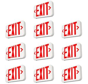 freelicht red led exit sign with battery backup，exit sign for business，easy to install，ul certified，ac 120/277v，pack of 10