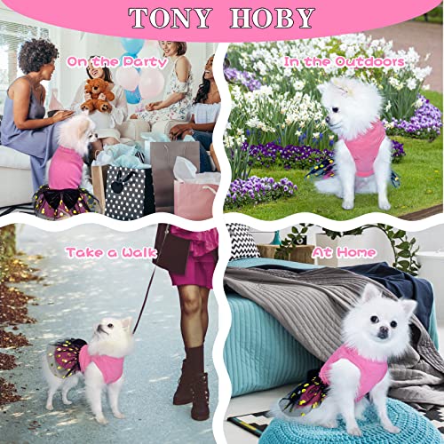 TONY HOBY Dog Dress, Outfits Dog Party Dress, Dog Princess Dress with Lace, Dog Skirt Soft and Breathable for Small Medium Dog (Pink, XL)