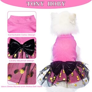 TONY HOBY Dog Dress, Outfits Dog Party Dress, Dog Princess Dress with Lace, Dog Skirt Soft and Breathable for Small Medium Dog (Pink, XL)