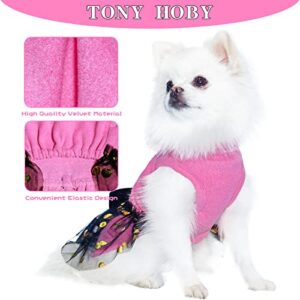 TONY HOBY Dog Dress, Outfits Dog Party Dress, Dog Princess Dress with Lace, Dog Skirt Soft and Breathable for Small Medium Dog (Pink, XL)