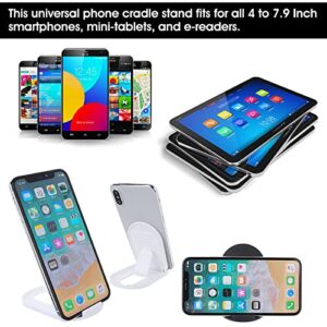 TIESOME 6 Pcs Foldable Phone Holder, Universal Oval Shaped Adjustable Mobile Phone Holder Portable Multi-Angle Desktop Holder Compatible with Tablets Smartphones (3 Black,3 White)