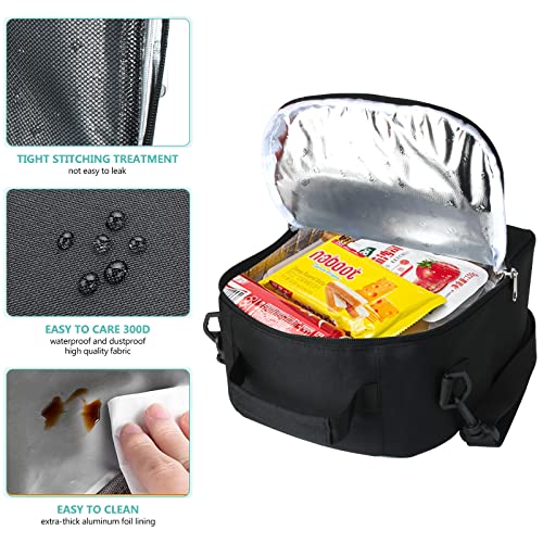 Lunch Box for Men Women Adult, Insulated Leakproof Small Lunch Bag, Reusable Portable Lunchbox for Office Work Picnic, Black