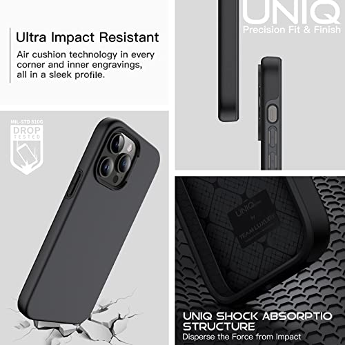 TEAM LUXURY iPhone 14 Pro Max Phone Case, 6.7" [UNIQ Series] Shockproof Rugged Anti-Scratch Protective Case for iPhone 14 Pro Max Phone Case, (Black)