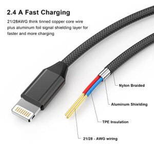 for iPhone Charger Extension Cord,[Apple MFi Certified] Nylon Braided Lightning Extender Dock Cable Male to Female Adapter 3.3FT for iPhone 14 Pro 13 Pro 12 11 X XR 8 7 6 Pass Video,Data,Audio
