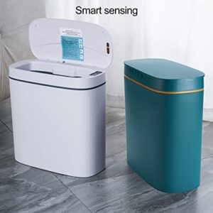 Kitchen Trash Can with Lid - Automatic Dustbin 2 Modes Touch Free Narrow Design Bag Pumping Odor Isolation Thickening Intelligent Waste Bin for Office - Green