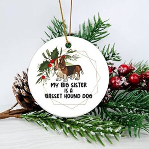 memorial pendant christmas ornaments basset hound pet dog welcome to dog's house christmas keepsake pendant decorations ornament gifts hanging ornament for christmas tree 3 inch.