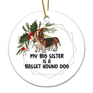 Memorial Pendant Christmas Ornaments Basset Hound Pet Dog Welcome to Dog's House Christmas Keepsake Pendant Decorations Ornament Gifts Hanging Ornament for Christmas Tree 3 Inch.