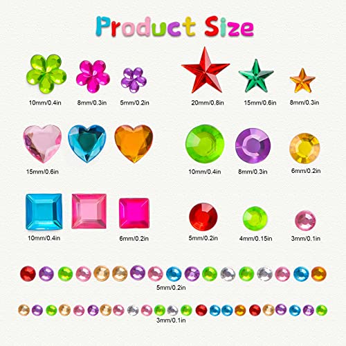 Gem Stickers, 1510pcs Rhinestone Stickers, Self Adhesive Jewel Stickers, Bling Gems for Crafts, Stick on Gems for Makeup, DIY, Eye, Nail, Assorted Sizes