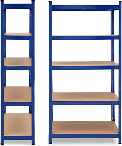 5-Tier Meta Garage Shelving,Heavy Duty Storage Shelves for Garage Storage,875kg Capacity Adjustable Metal Shelves for Storage Shelving, Heavy Duty Shelving, Industrial Storage Racks,148x70x30cm