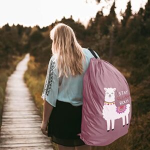 Laundry Bag with Cute Alpaca Pattern, Canvas Laundry Bag with Strap, Laundry Bags Extra Large Heavy Duty, Dirty Laundry Travel Bag, Dirty Clothes Bag For Traveling, Fit Laundry Hamper or Basket, Llama Gifts for Girls