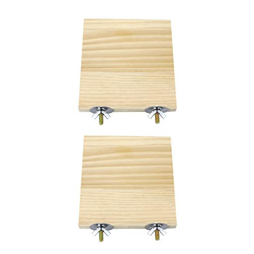 2pcs Bird Perch Platform Flat Stand Beak Paw Grinding Wood for Parrot Parakeet Cockatiel Lovebird Conure Finch Budgie