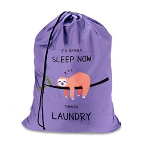 laundry bag with cute sloth pattern, laundry bags extra large heavy duty, sloth college laundry bag, dirty laundry travel bag, travel laundry bags, fit laundry hamper or basket, sloth gifts…