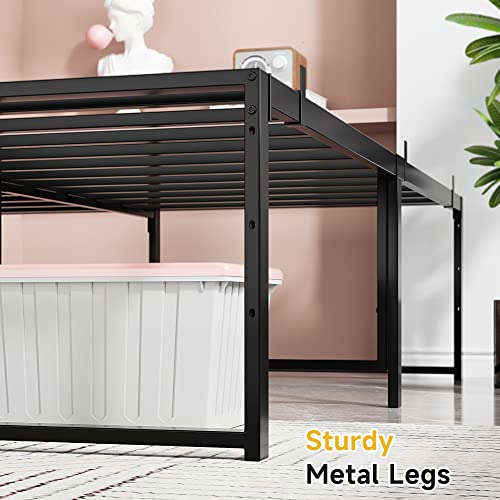 Amyove Platform Bed Frame Full Size, Metal Bed Frame 13" with 3 in 1 Steel Support, Heavy Duty Metal Platform Bed Frame No Box Spring Needed Mattress Foundation Easy to Assemble, Black (A-PBF-FULL3)