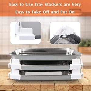 24 Pcs Tray Stackers Sets for Harvest Right Freeze Dryer Accessories Cabinet Pantry Stackable Trays Organizer Storage Stacking Holder Rack Kitchen Countertop for Canteens Fast Food Restaurants