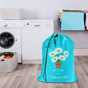 Laundry Bag with Flower Pattern, Laundry Bags Extra Large Heavy Duty, Flower Laundry Bag with Strap, Travel Laundry Bags for Dirty Clothes, Dirty Laundry Travel Bag, Fit a Laundry Hamper or Basket…