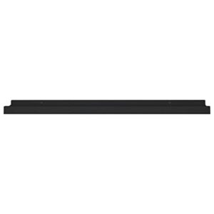 homiuse 2 Pack Floating Shelves 23.6" Wall Shelves for Bathroom Shelf Decor Floating Shelf Bracket Wall Mounted Shelves for Bedroom Picture Frame Ledge Shelves for Wall Storage Small Shelf Black MDF