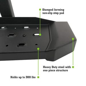 BuiltEfy Hitch Step Universal Fit 2" Hitch Receivers Heavy Duty Steel Rear Bumper Drop Steps with 6" Drop for Pickup Trucks Vans Fine Texture Black