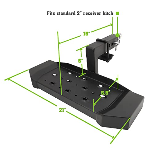 BuiltEfy Hitch Step Universal Fit 2" Hitch Receivers Heavy Duty Steel Rear Bumper Drop Steps with 6" Drop for Pickup Trucks Vans Fine Texture Black