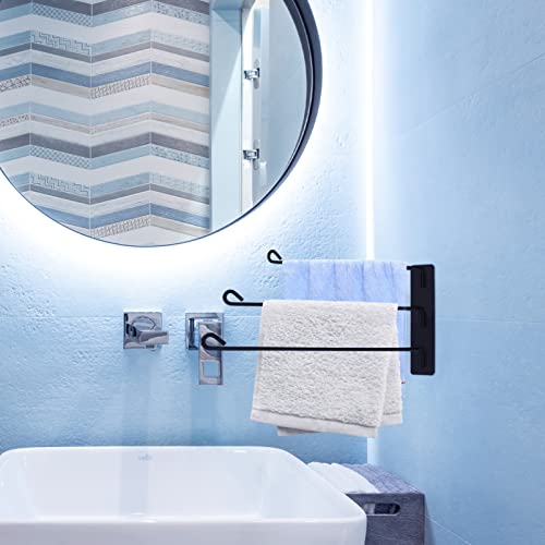 UPKOCH Swing Arm Towel Rack Wall Mount Towel Rack Stainless Steel Towel Bar Rotation Space Saving Towel Racks Swivel Hand Towel Bar for Home Kitchen Bathroom Accessories