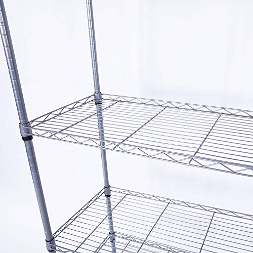 Karl home 5-Tier Adjustable Wire Unit Shelves, Height Metal Storage Rack for Kitchen/Bathroom/Garage, Stainless & Sturdy Frame,551lbs Capacity, 29”L x 13.4”W x 59”H