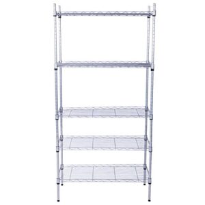 Karl home 5-Tier Adjustable Wire Unit Shelves, Height Metal Storage Rack for Kitchen/Bathroom/Garage, Stainless & Sturdy Frame,551lbs Capacity, 29”L x 13.4”W x 59”H