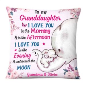 personalized square pillow for granddaughter from grandma nana gifts for granddaughter to my granddaughter i love you in the morning custom name double sided sofa couch cushion on birthday
