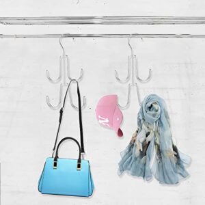 2 Pack Purse Hanger for Closet, Hanging Handbag Holder Closet Organizer Stackable Purse Storage Hook, Metal Scarves Backpack Rack Space Saving Hanger