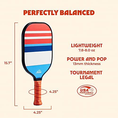 Nettie Pickleball Co - Pickleball Paddle Set of 2 | Double Pack | Lightweight Honeycomb Core | Includes 2 Pickleball Balls & 2 Sweatbands | Premium Material (Bainbridge and Bedford)