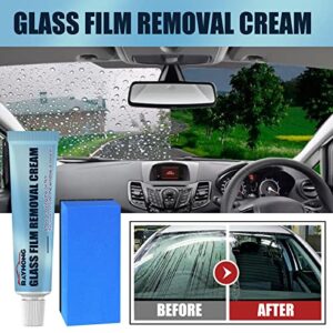 clyqyy Universal Car Glass Oil Film Cleaner with Sponge - Car Glass Film Removal Polishing Degreaser Cleaner, Make The Glass Clearly Visible and Drive Safe (Blue-2PCS)