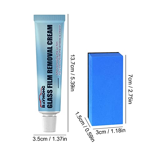 clyqyy Universal Car Glass Oil Film Cleaner with Sponge - Car Glass Film Removal Polishing Degreaser Cleaner, Make The Glass Clearly Visible and Drive Safe (Blue-2PCS)