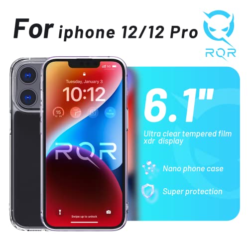 RQR Clear Armor for iPhone 12 Case & iPhone 12 Pro Case, [Anti-Yellowing] Protective Shockproof Phone Case [Certified Military Protection] Slim Hard Cover 6.1 inch