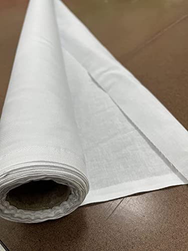 120" Wide Bleached Pure White Muslin Sheeting Fabric/Textile - Medium Weight - 100% Cotton (120in. Wide) - 1 Yard