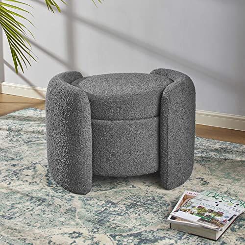 Modway EEI-5561-CHA Nebula Boucle Upholstered Ottoman, Charcoal