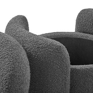 Modway EEI-5561-CHA Nebula Boucle Upholstered Ottoman, Charcoal