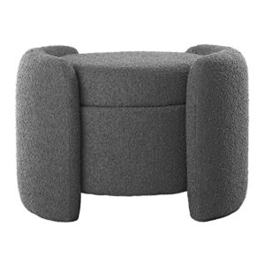 Modway EEI-5561-CHA Nebula Boucle Upholstered Ottoman, Charcoal