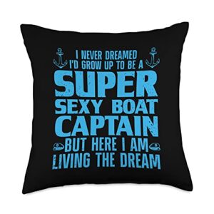 yacht boating gift boat accessories & boater stuff cool captain for men women sail pontoon boating boater throw pillow, 18x18, multicolor