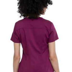 Sanibel Scrubs Stretch V-Neck Top (Wine, M)