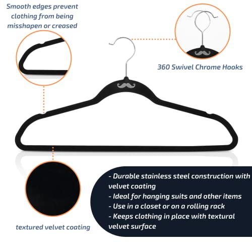 Mr. Pen- Velvet Hangers, 40 Pack, Black Hangers, Clothes Hangers, Felt Hangers, Black Velvet Hanger, Hangers Non Slip, Non Slip Hangers, Black Velvet Hangers, Black Hangers Velvet, Slim Hangers